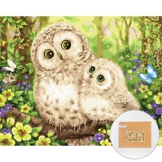 ARTJOY DIY名畫系列數字油畫 50*40cm, 樹林裡的貓頭鷹, 1幅