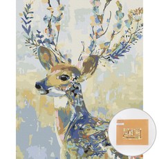 아트조이 DIY 명화 그리기 세트 40 x 50 cm 세로형, 컬러풀 꽃사슴, 1세트