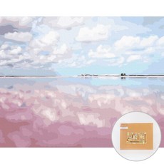 ARTJOY DIY名畫系列數字油畫 50*40cm, 粉紅色的海灘景觀, 1幅