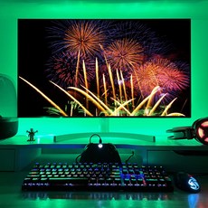 코멧 인테리어 붙이는 LED 줄조명 간접조명 RGB 컬러 9색 5m + 리모컨 (USB전원 소리 반응 센서), 혼합색상