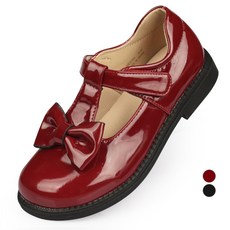 페이퍼플레인키즈 여아용 샤인 리본 구두