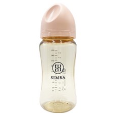 Simba 小獅王辛巴 蘊蜜鉑金PPSU寬口防脹氣奶瓶 新生適用, 栗粉, 270ml, 1瓶
