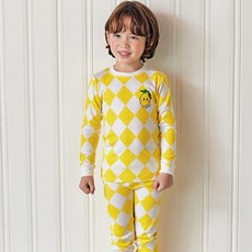 Maykids 孩童兩件式檸檬印花9分袖睡衣褲組