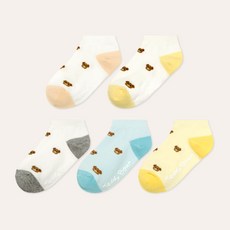 TR泰迪熊兒童防滑迷你熊運動短襪5雙組