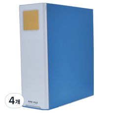 문화산업 PP 파이프 바인더 세로형 90 x 80 mm PB865-7, 4개, 청색