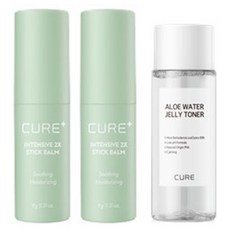 김정문알로에 라 센스 로에 큐어 인텐시브 2X 스틱밤 9g x 2p + 워터 젤리 토너 50ml 세트, 1개
