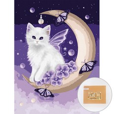 Artjoy DIY數字油畫 月光下的貓 30x40cm, 1個, 月光貓