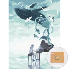 Artjoy DIY數字油畫 30 x 40 cm, 1個, 鯨魚與鋼琴