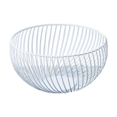 好物良品 經典圓盆 客廳裝飾藝術金屬鏤空收納置物零食水果網籃, 白色, 1個