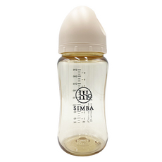 Simba 小獅王辛巴 蘊蜜鉑金PPSU寬口防脹氣奶瓶 全齡適用, 杏茶, 270ml, 1個