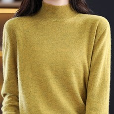 더시럽 여성용 데일리 컬러풀 하프넥 니트