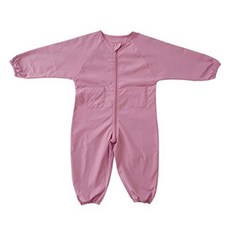 兒童簡約藝術防水連身全身美術畫畫衣, 粉紅色