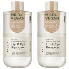 FRUDIA 自然而然 植萃溫和瞬效眼唇卸妝液 大容量 純素友善, 300ml, 2瓶