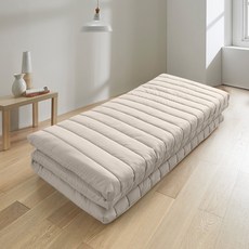 하비 슬립온 3단 접이식 토퍼 매트리스, 베이지, 10cm