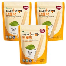 또또맘 유아용 유기농 오곡 롱 스틱 과자, 단호박, 30g, 3개