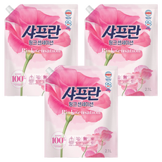 샤프란 섬유유연제 핑크 센세이션 리필, 2.1L, 3개