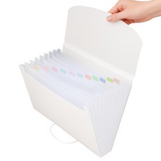 하늬통상 깔끔핏 아코디언 파일 13칸 정리함, 화이트, 1개