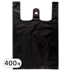 附提把超市塑膠袋 黑色, 15L, 400個