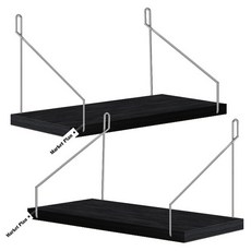 마켓플랜 무타공 벽걸이 선반, 1단, 블랙