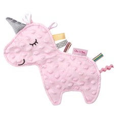 奇哥 豆趣標籤造型安撫巾/手抓巾, 1個, 粉色獨角獸
