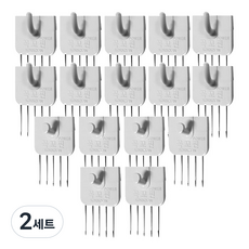 꼭꼬핀 파워 U자형 10p + 일자형 6p, 화이트, 2세트