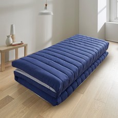 하비 슬립온 3단 접이식 토퍼 매트리스, 네이비, 10cm