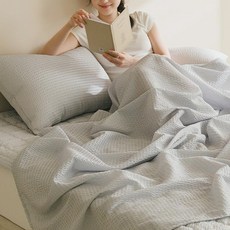 아망떼 포휴즈 시어서커 리플 여름 홑이불, 그레이