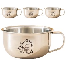 Aurafam 兒童304不鏽鋼漱口杯 220ml, 小恐龍, 4個