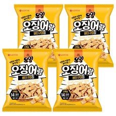 롯데웰푸드 오잉 오징어랑 버터구이칩, 110g, 4개