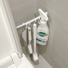 Hometudio 免鑽孔懸浮伸縮桿清潔刷6件組, 1套, 白色