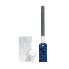 aisen 迷你含氟附盒馬桶刷, 壓扣式吸盤, 穩固不掉落, 彈性可彎曲刷頭, 藍色, 1組