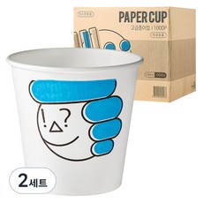 더좋은컵 이모티콘 종이컵 184ml, 1000개, 2세트