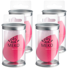 MEKO 3D彈力美妝蛋 水滴型 全新材質 親水性 柔軟 薄透妝感, 4個