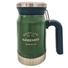 GOZENBO 御膳坊 316不鏽鋼營趣扣環保溫杯, 綠色, 500ml, 1個