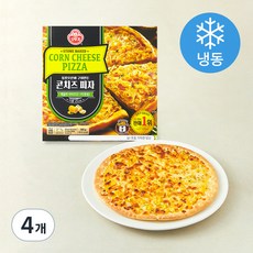 오뚜기 돌판오븐에 구워만든 콘치즈 피자 레귤러 사이즈 2~3인분용 (냉동), 300g, 1개입, 4박스