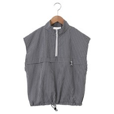 女款格紋半拉鍊背心 66652