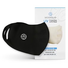 MODELO UV防護 Air-fit 標準運動口罩, 黑色, 1個