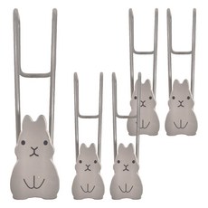 兔子造型廚櫃掛勾 單鉤 103g, 灰色, 8.8 x 2.8cm, 5個