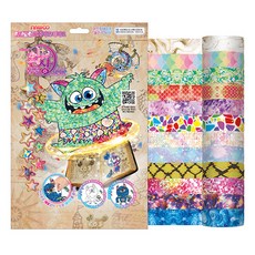 新宇 馬賽克紙膠帶 12色+圖案12張, 奇幻動物, 1套