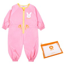 bay-b 兒童多用途全身罩袍 + 防水拉鍊袋, 粉紅色