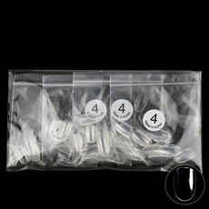 Lvia 短橢圓形迷你美甲片 4號 50p x 4個, 透明, 1個