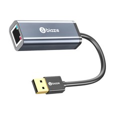 biaze 畢亞茲 USB2.0轉RJ45網線介面轉接頭, 黑色, 1個