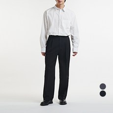 MANTOGO 男士半寬版雙褶西裝褲