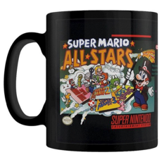 任天堂 超級瑪利歐全明星 黑色內裏馬克杯, 1個