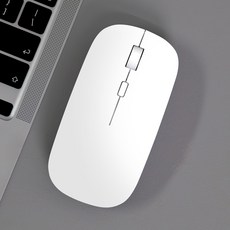 홈플래닛 저소음 슬림 디자인 DPI 감도조절 휴대용 무선 마우스, 화이트