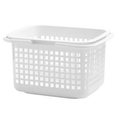 Hachiman Kasei 八幡化成 置物收納提籃 PP塑料 容量約 23L, 42 x 35 x 25cm, 雲朵白, 1組