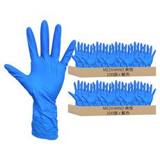 MEDIHAND 美恆 12吋NBR手套 加長款 XL 藍色, 100個, 2袋