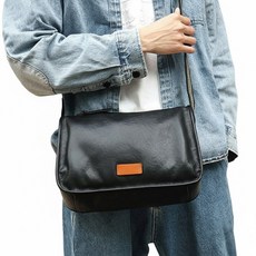 頭層牛皮肩背斜背男包 黑色 LB1031, 長30 × 高20 × 厚度13.5cm