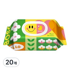 보솜이 액션플레이 물티슈 캡형, 75g, 70매, 20개