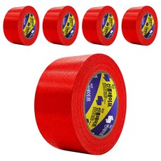 신흥 국산 대용량 라바 청면테이프 48mm x 25M 빨강, 5개